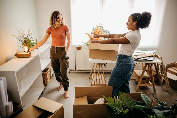 Roommates moving in together. Roommates moving in together.