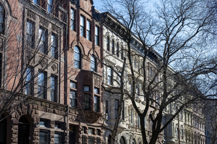 Building facades in New York in winter Building facades in New York in winter