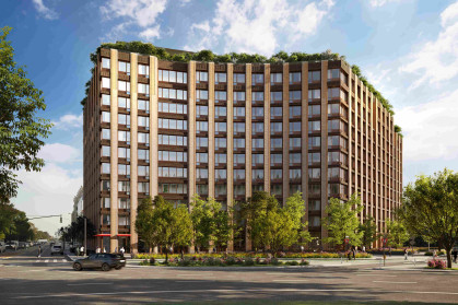 A rendering of the 11-story building at 11 Ocean Parkway in Windsor Terrace.