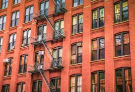 Fire escapes on a NYC building