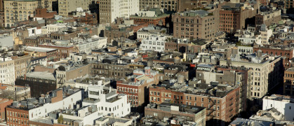 High angle view of SoHo neighborhood in New York City.