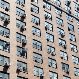 NYC apartment building with AC units NYC apartment building with AC units
