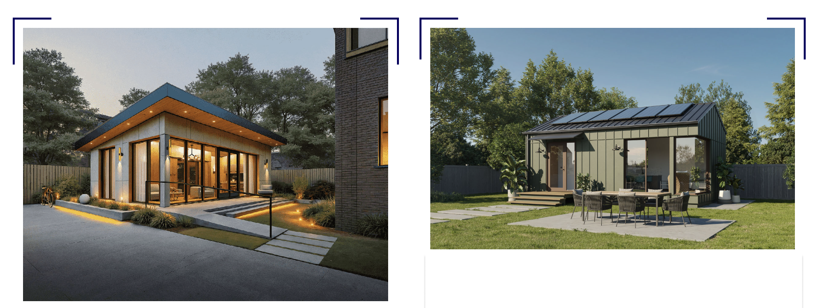 A pre-approved plan library features a collection of ADU designs A pre-approved plan library features a collection of ADU designs