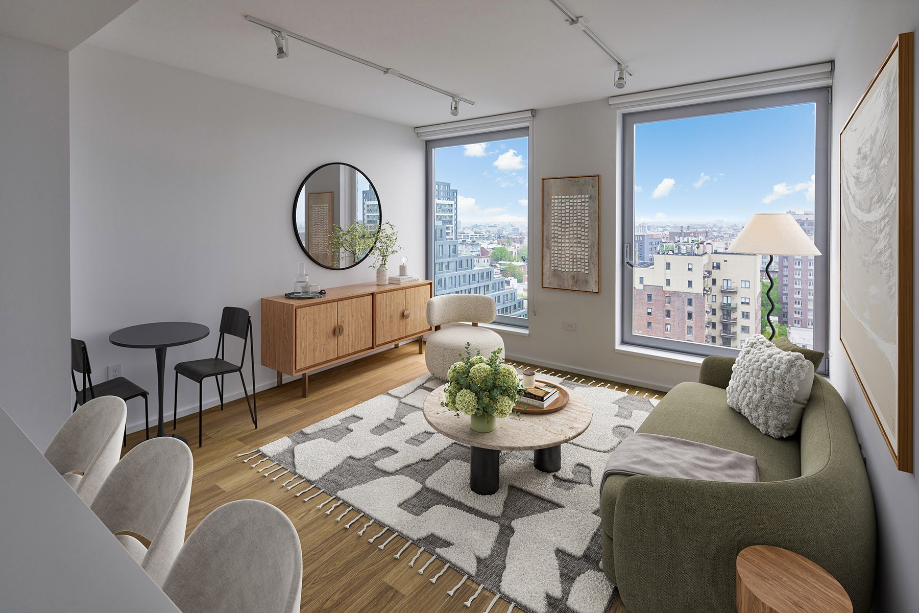 Living room with river view