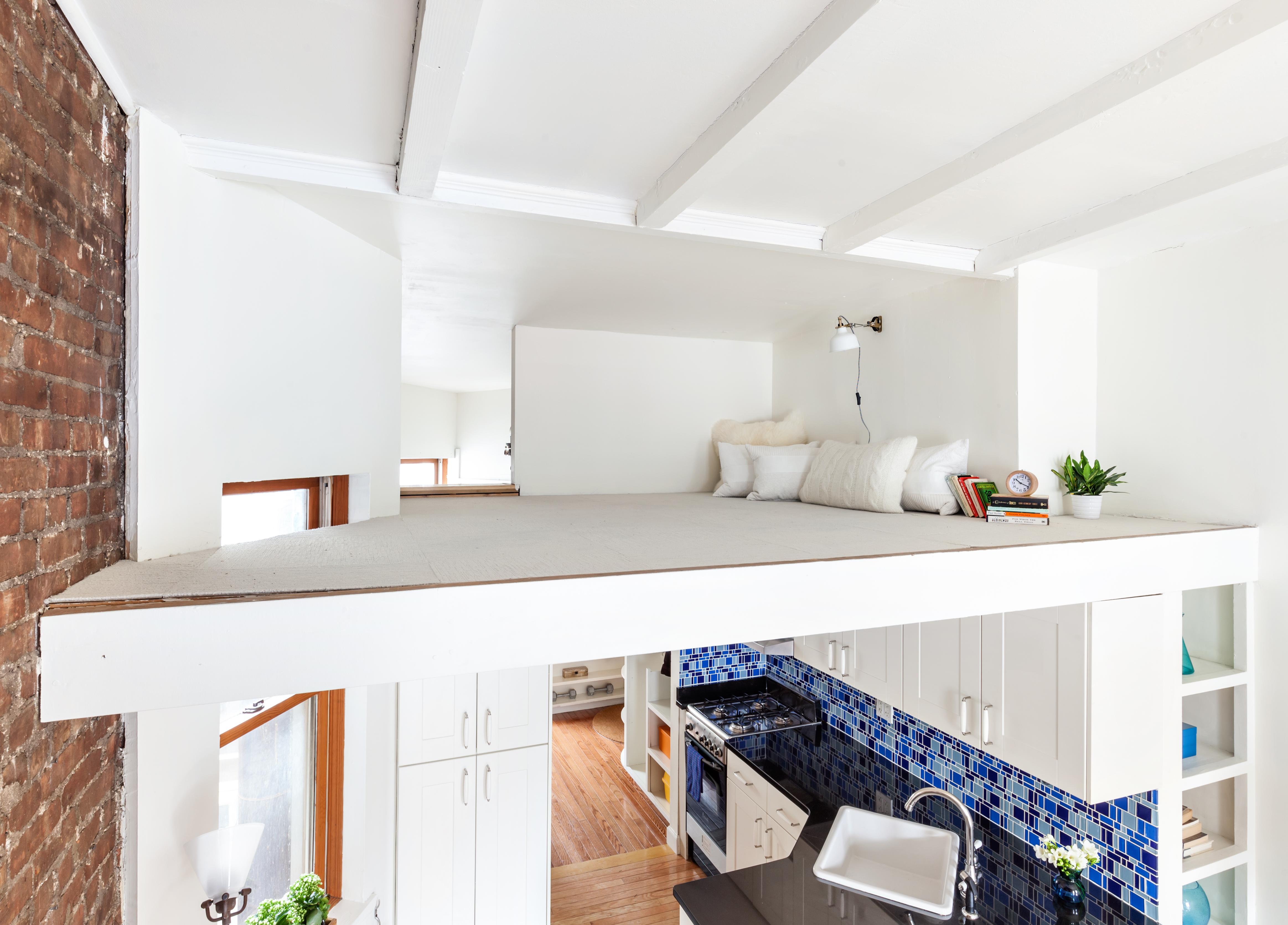 loft bed with seating area