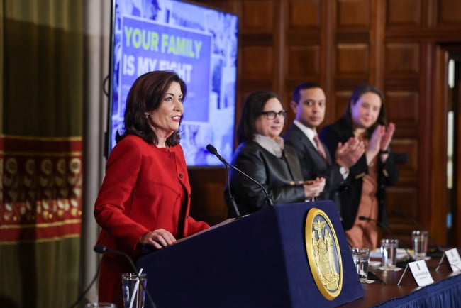 Hochul discusses her $252 billion budget for New York's 2026 fiscal year.