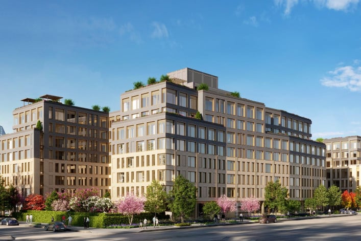 A rendering of the building at 75 Dupont Street.