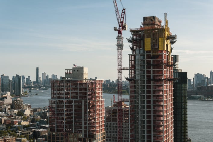 Residential towers being constructed in NYC