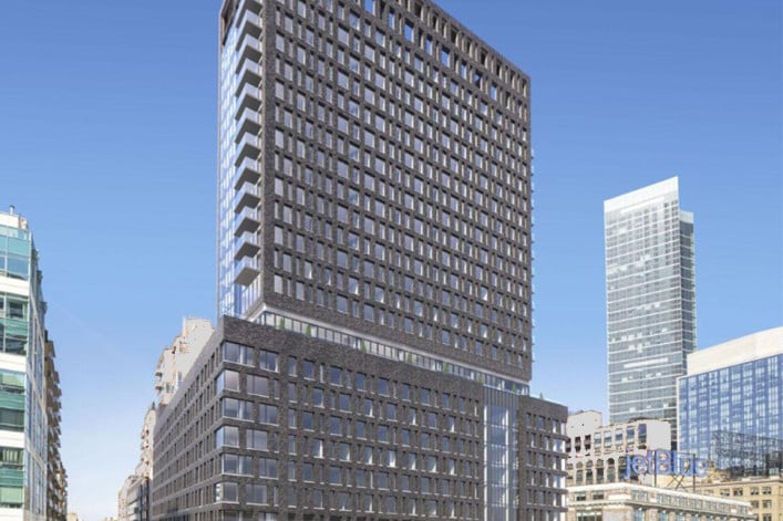 A rendering of the 27-story building in the Dutch Kills section of Long Island City.