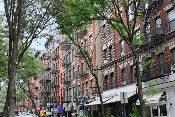 Apartment buildings on MacDougal Street in Greenwich Village Apartment buildings on MacDougal Street in Greenwich Village
