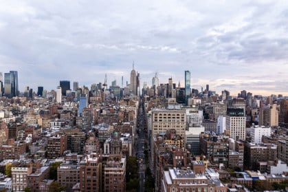 aerial view of Midtown Manhattan