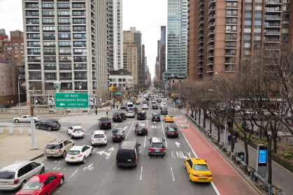 Traffic on 2nd Ave in Midtown Manhattan, NYC