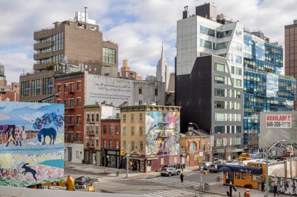 Murals seen from Manhattan's High Line at 18th Street