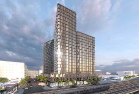 A rendering of the 25-story building at 92-29 Guy R Brewer Blvd.