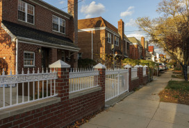 Brick houses in Flushing, Queens