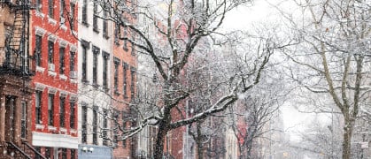 NYC street in winter