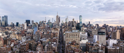 aerial view of Midtown Manhattan