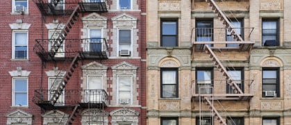 NYC apartment building fire escapes