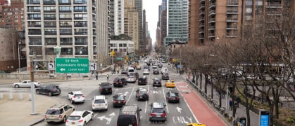 Traffic on 2nd Ave in Midtown Manhattan, NYC